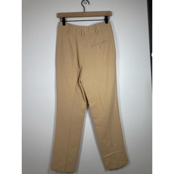 forte_ forte Italian Wool Blend Straight Leg Trouser Pants - Beige, US 0 - Picture 3 of 6